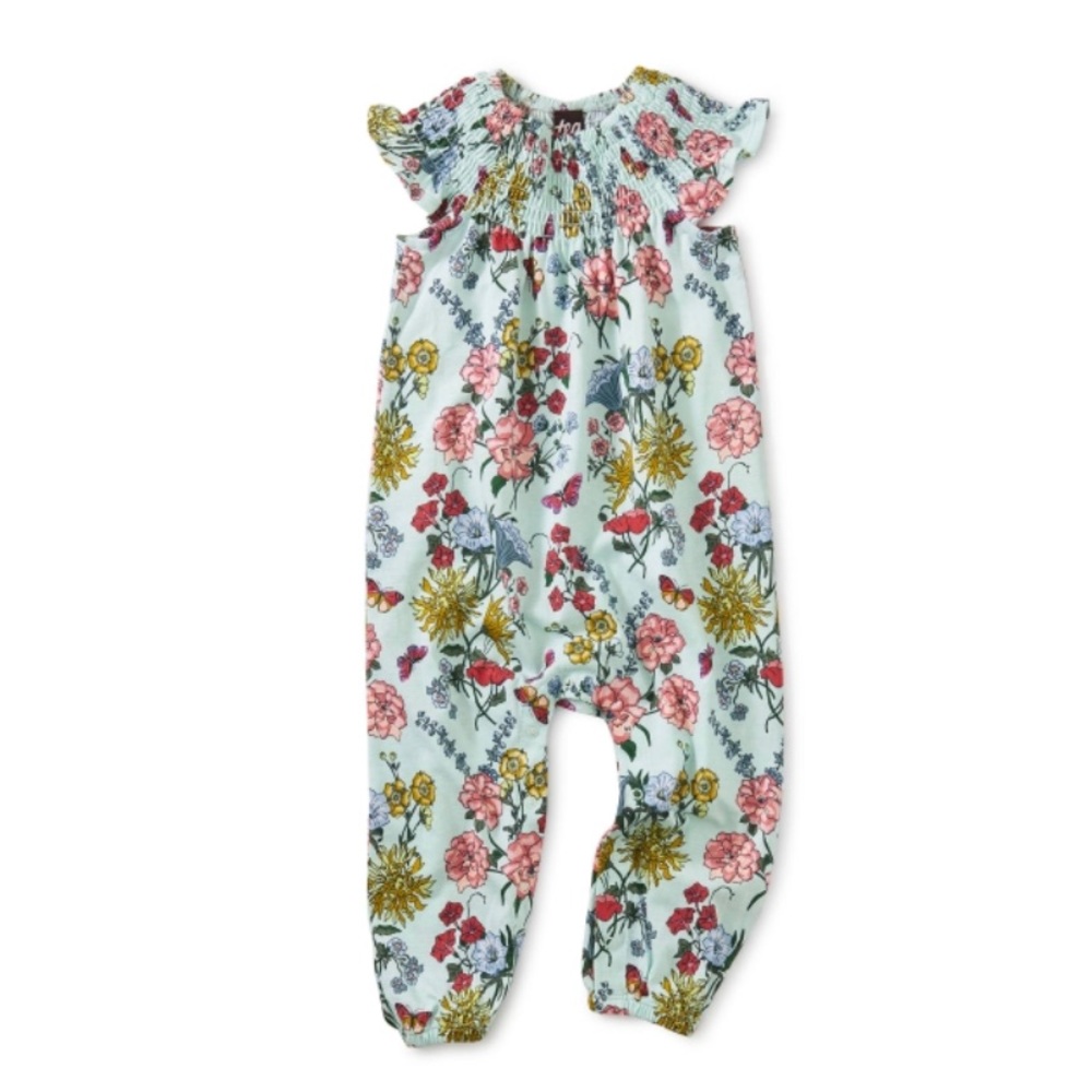 Tea Collection Smocked Sleeve Baby Romper, size 9-12 months